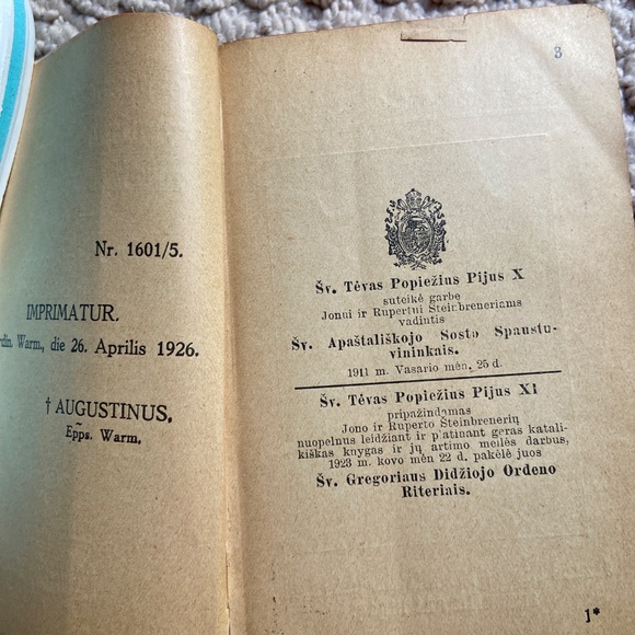 Antique 1926 Lithuanian Catholic Religious Prayer Book - Picture 2 of 8